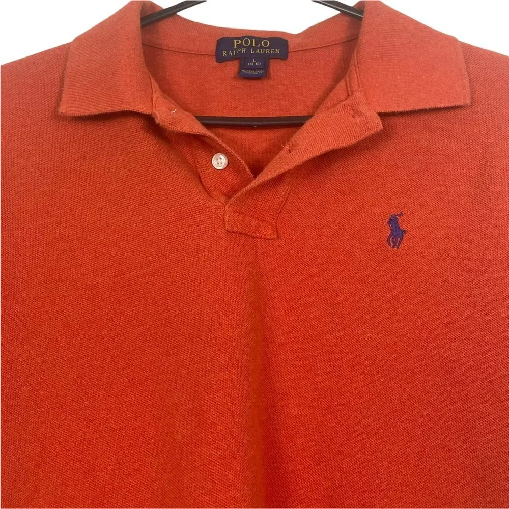 ExcCond Boys Polo Ralph Lauren Orange Cotton Polo L (14-16) 0210‎